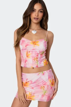 Stassi Cowl Neck Printed Corset