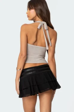 Steel Side Slit Halter Top