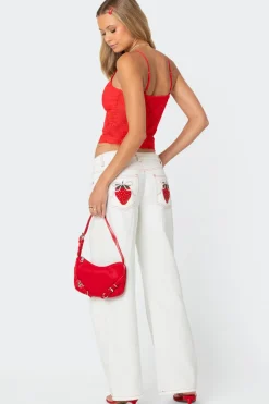 Strawberry Bow Pocket Jeans