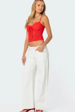 Strawberry Bow Pocket Jeans