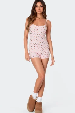 Strawberry Girl Printed Romper