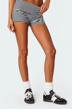 Striped Fold Over Shorts