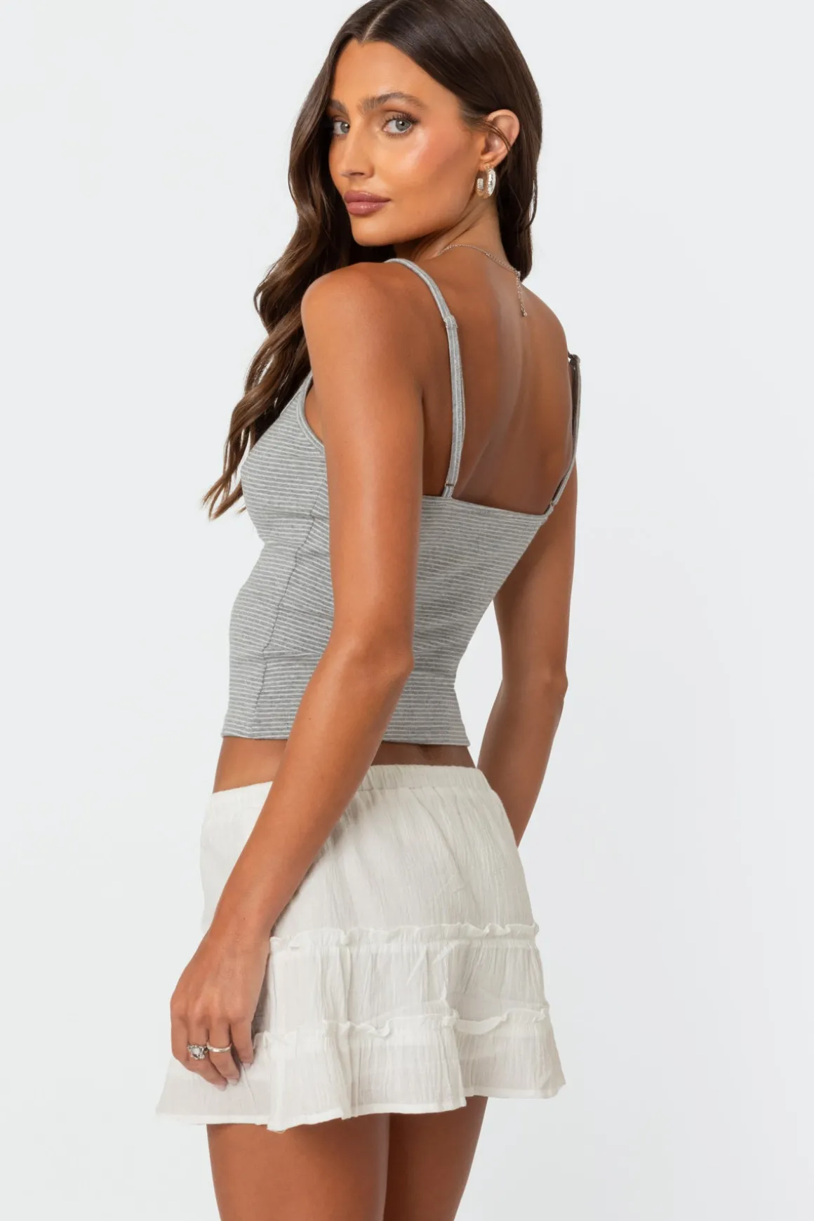 Striped Henley Tank Top
