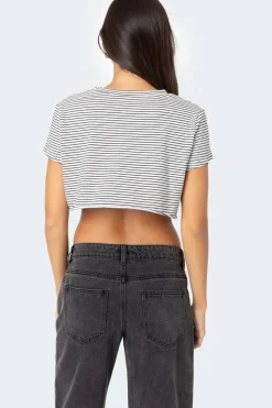 Stripey Cropped T Shirt