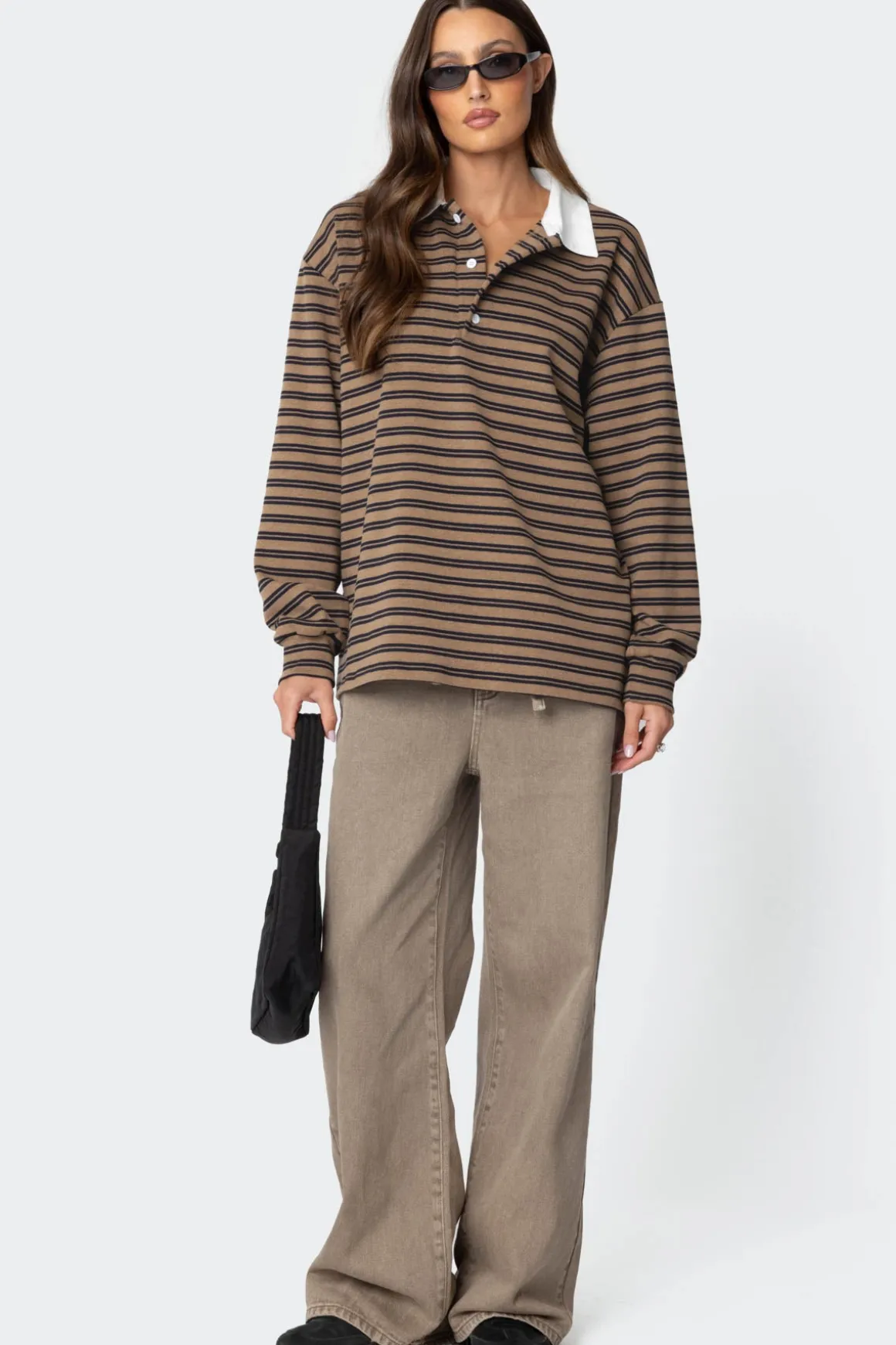Stripey Oversized Collared Shirt