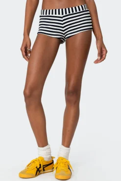 Stripey Ribbed Micro Shorts