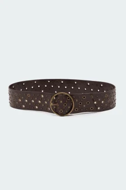 Stud & Grommet Faux Leather Belt