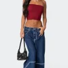 Super Wide Contrast Stitch Low Rise Jeans