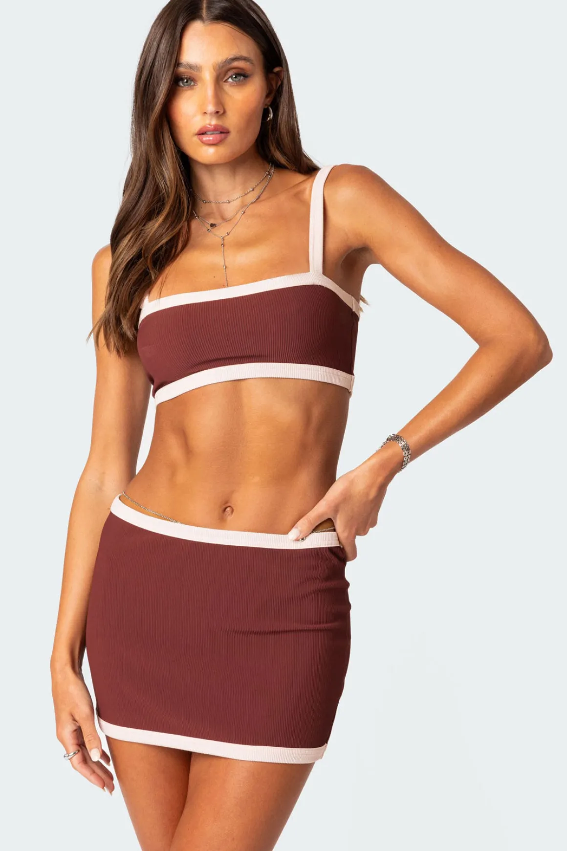 Sutton Contrast Ribbed Bra Top