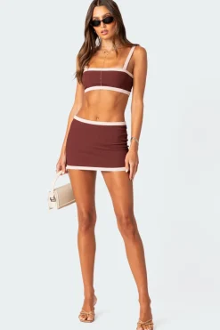 Sutton Contrast Ribbed Bra Top