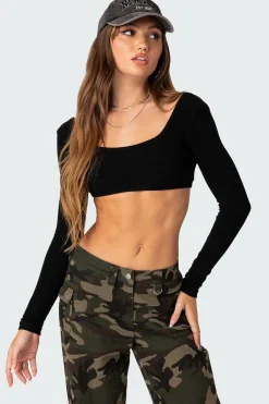 Sydney Ribbed Open Back Crop Top