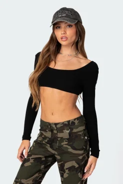 Sydney Ribbed Open Back Crop Top