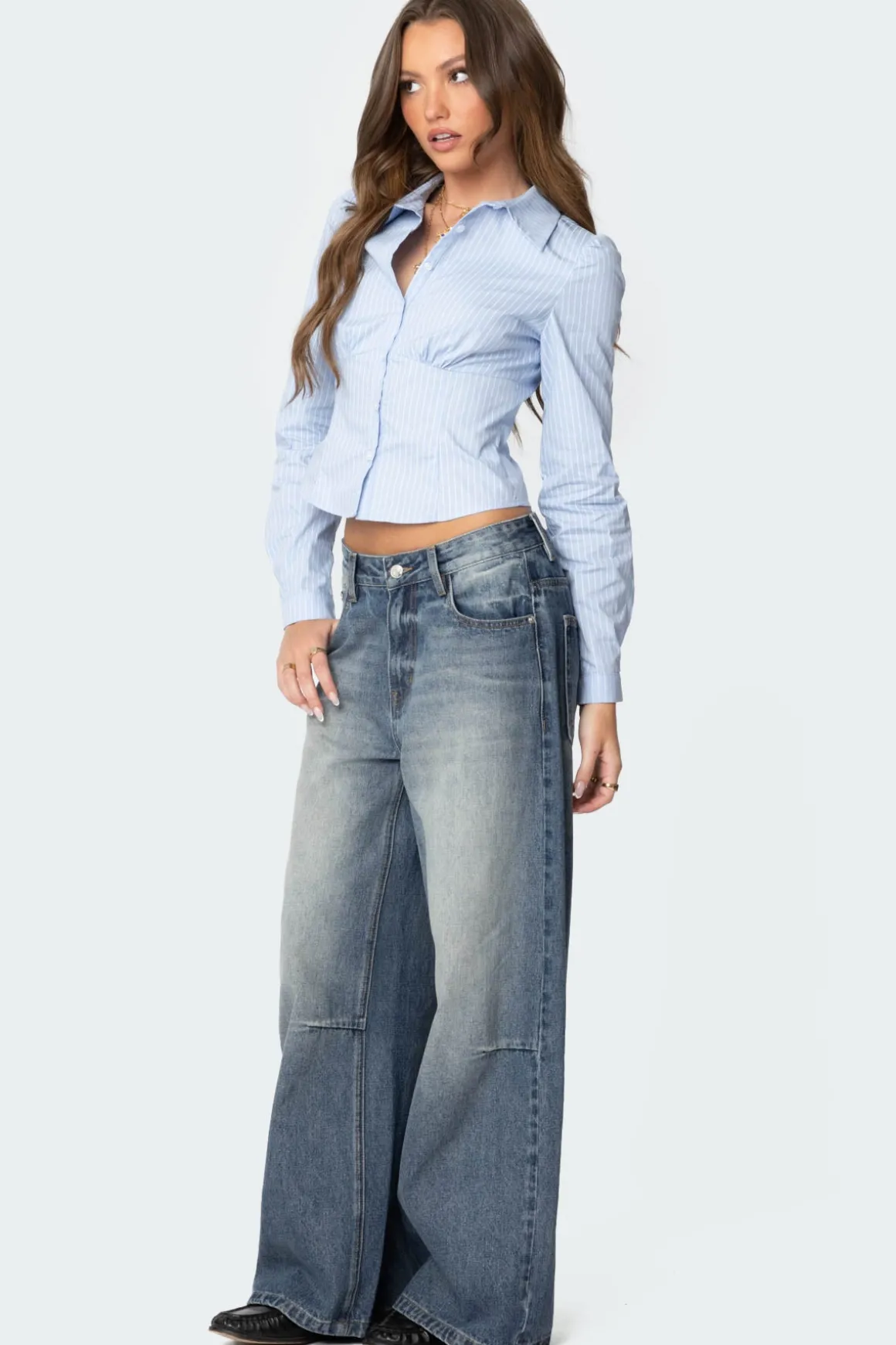 Tailored Pinstripe Button Up Shirt