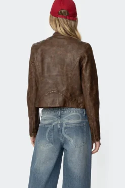 Teddi Washed Faux Leather Jacket