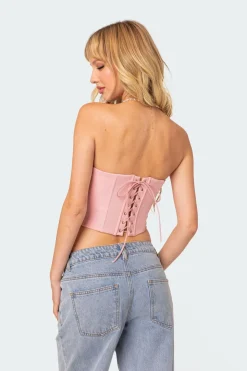 Tempting Textured Ruffle Hem Corset