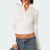 Tessa High Neck Zip Up Cardigan