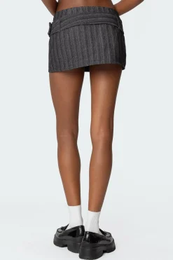 Textured Buckled Mini Skort