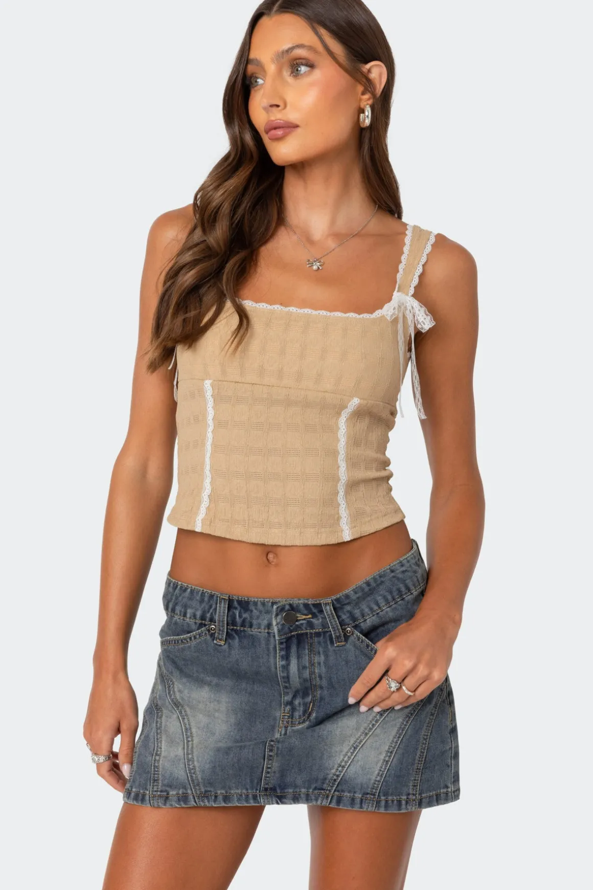 Textured Bustier Top