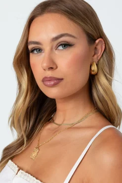 Textured Chunky Teardrop Earrings