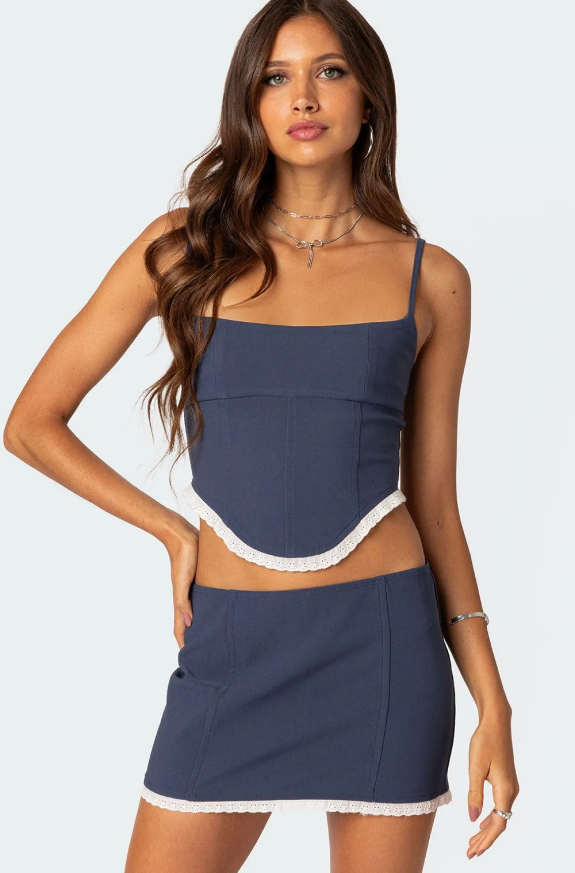 Thora Woven Lace Up Corset