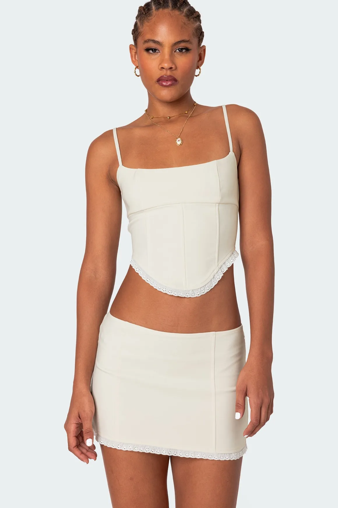 Thora Woven Lace Up Corset