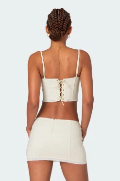 Thora Woven Lace Up Corset