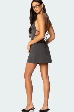 Tie Back Halter Mini Dress