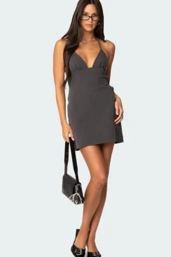 Tie Back Halter Mini Dress