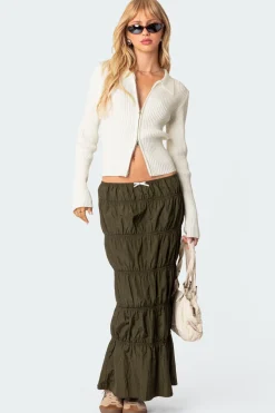 Tiered Scrunch Maxi Skirt