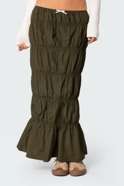 Tiered Scrunch Maxi Skirt