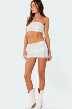 Tink Sequin Low Rise Mini Skirt