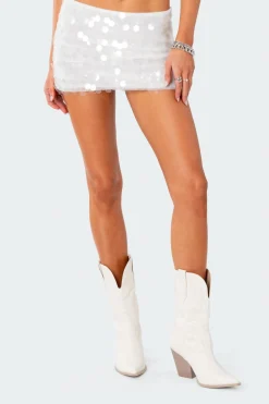 Tink Sequin Low Rise Mini Skirt