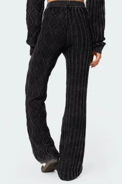 Toni Acid Wash Cable Knit Pants
