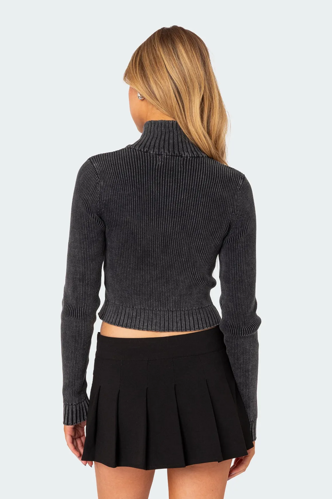 Torey Washed Zip Up Cardigan