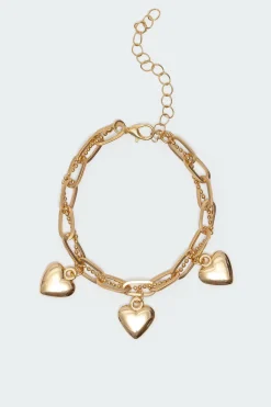 Triple Heart Charm Bracelet