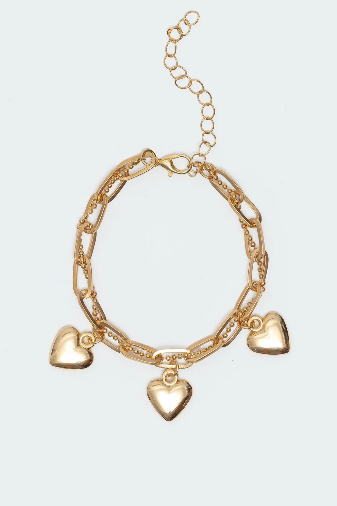 Triple Heart Charm Bracelet