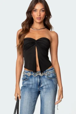 Twisted Split Front Tube Top