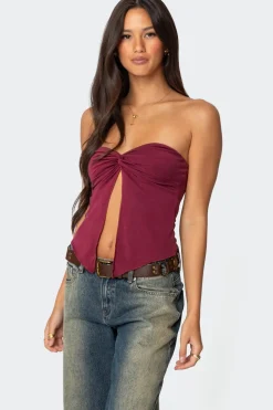 Twisted Split Front Tube Top