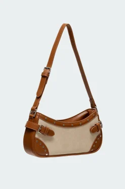 Two-Toned Faux Leather Shoulder Bag