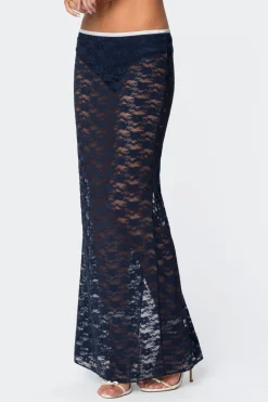 Vara Sheer Lace Maxi Skirt