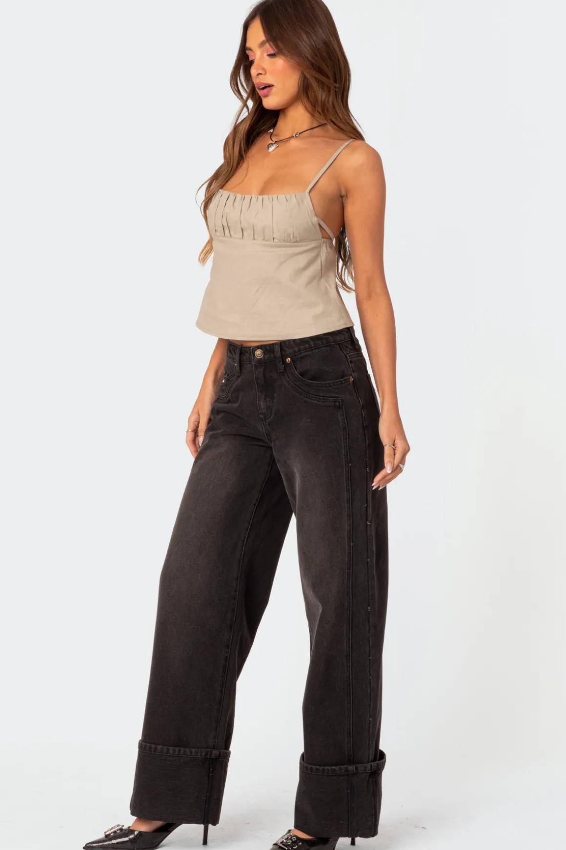 Vesper Cuffed Low Rise Jeans