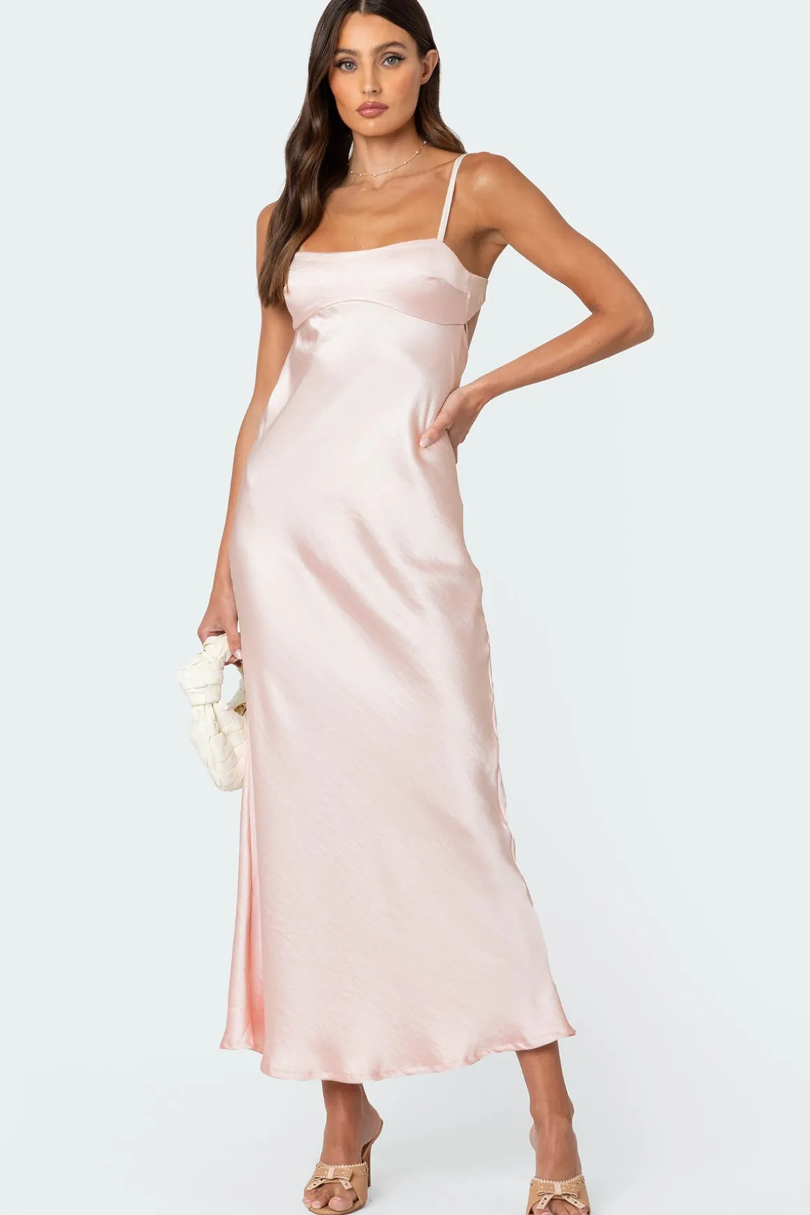 Vienna Open Back Satin Maxi Dress
