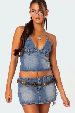 Wanona Denim Halter Top