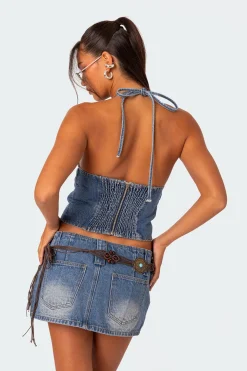 Wanona Denim Halter Top