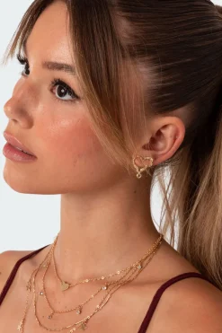 Wavy Heart Stud Earrings