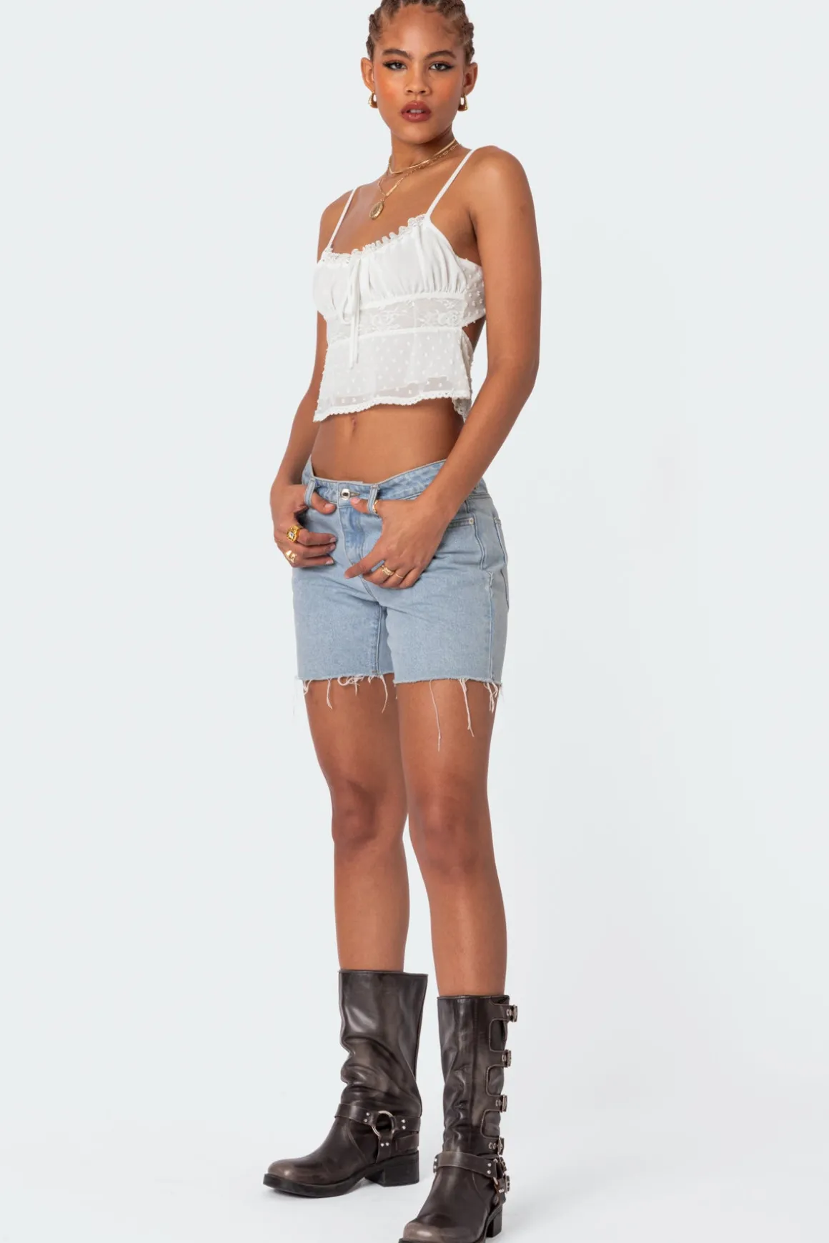Wendy Tie Back Lacey Top