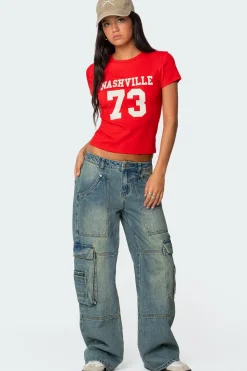 Westie Low Rise Washed Cargo Jeans
