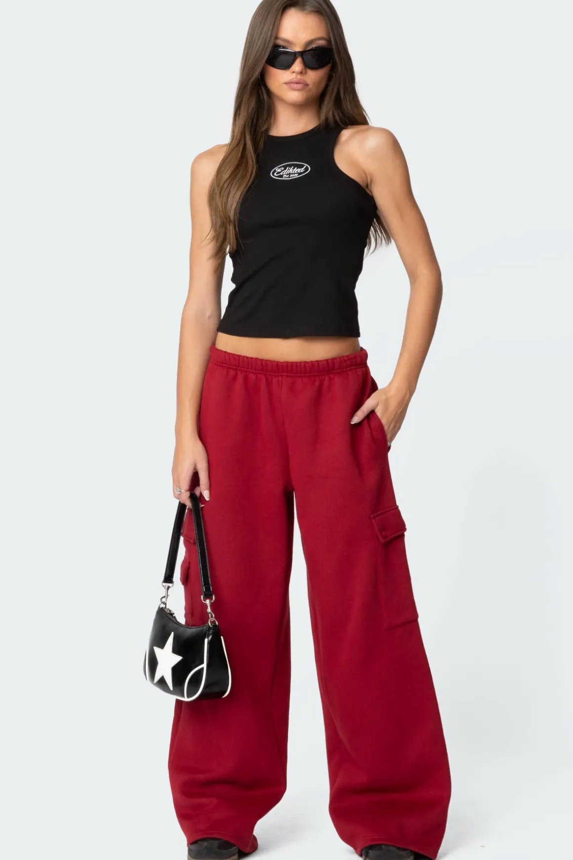 Wide Leg Cargo Sweatpants