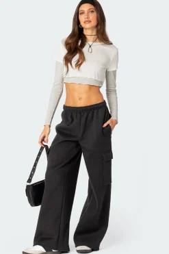 Wide Leg Cargo Sweatpants