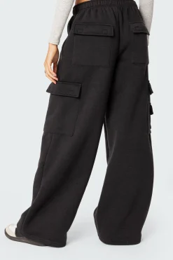 Wide Leg Cargo Sweatpants
